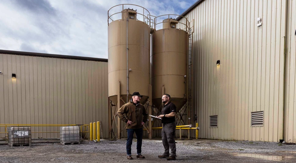 Rees Burt of AER conducting an industrial manufacturing site assessment